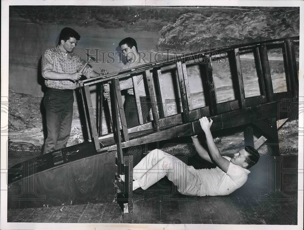 1962 Denny Pfaum, Tim Sellman, John Koltiska, Set Construction, Play - Historic Images