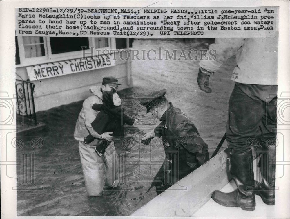 1959 Press Photo Beachmont Massachusetts Flood - nea99197 - Historic Images