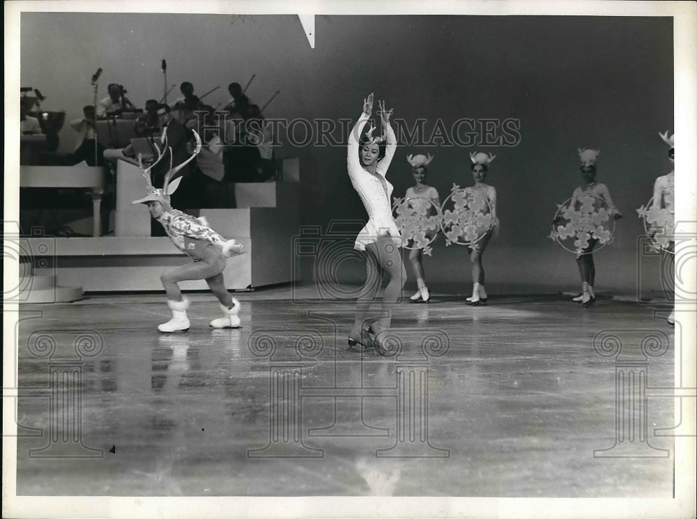1960 Press Photo Jacqueline de Brief in ice skates on NBC-TV - nea99264 - Historic Images