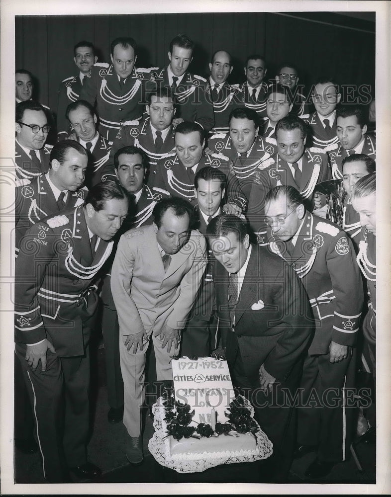 Press Photo Bandleader Paul Lavalle with Group Celebrating NBC Radio 25 Years - Historic Images