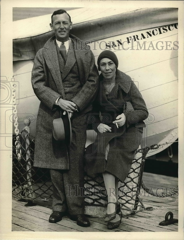 1932 Press Photo Mr. and Mrs. George T. O'Neill, Artist, Writer, Painter - Historic Images