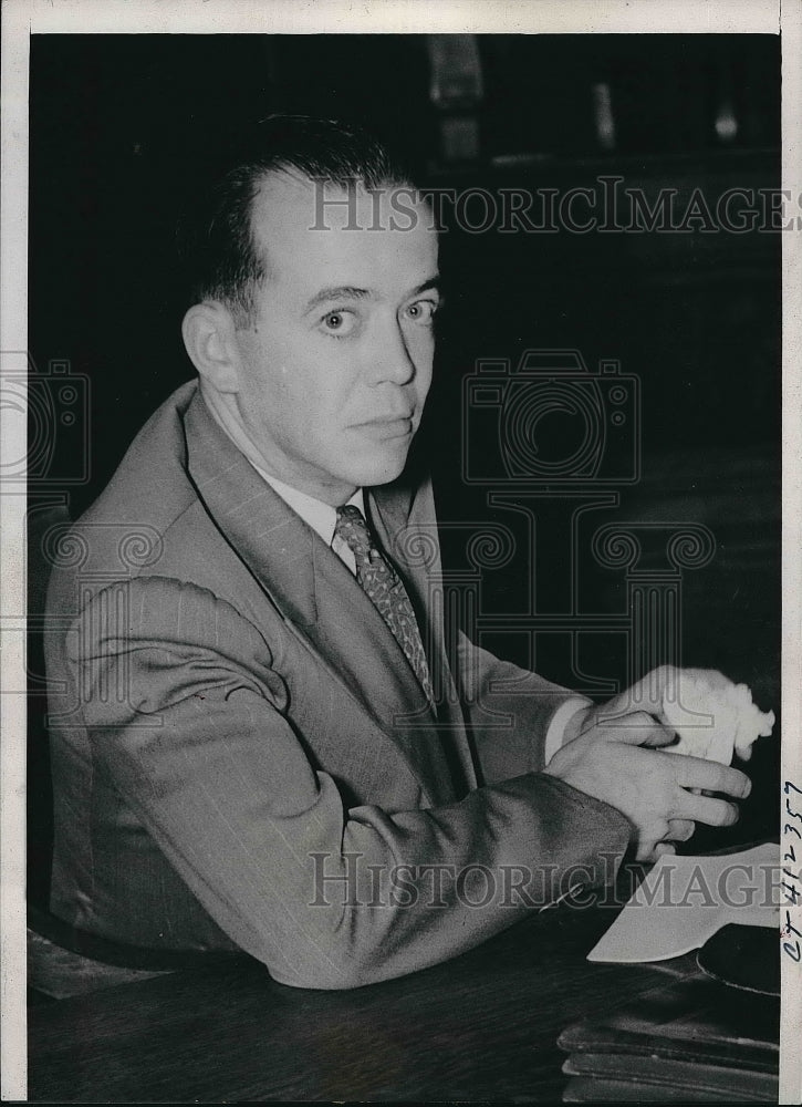 1937 Press Photo William J Orr Chicago Court Paul Lukas Trial - Historic Images