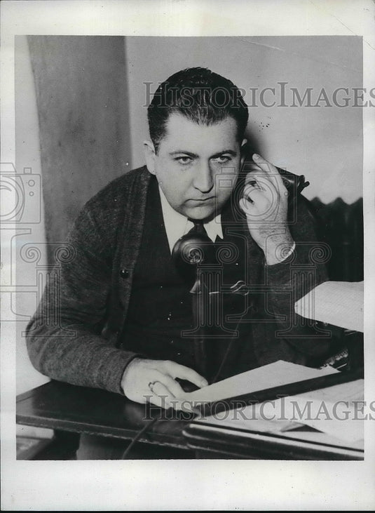 1934 Press Photo Joseph Ormsby Former Police Chief George Parker - nea99400 - Historic Images