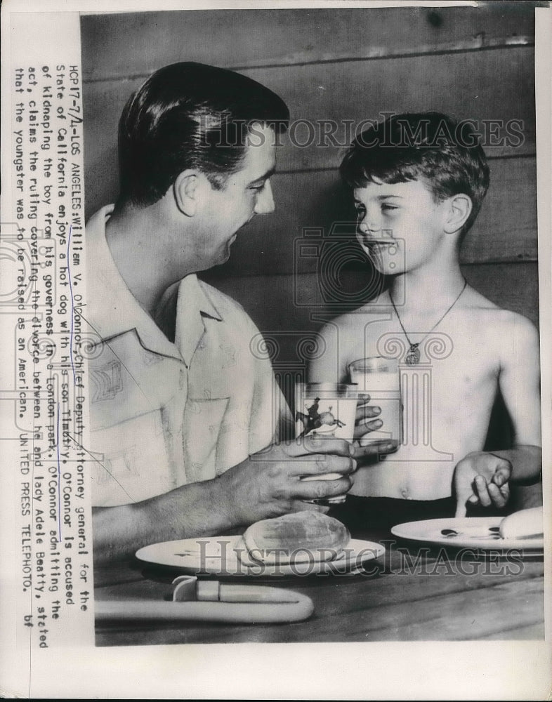 1954 William O&#39;Connor, Deputy Atty. Gen. for California w/ son - Historic Images