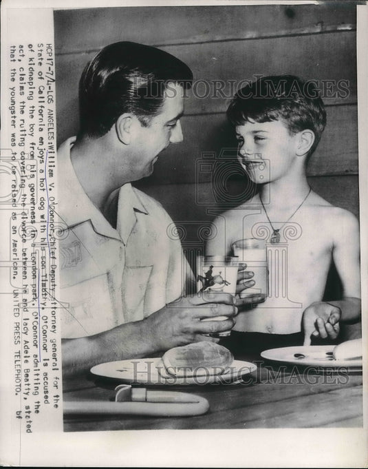 1954 William O'Connor, Deputy Atty. Gen. for California w/ son - Historic Images