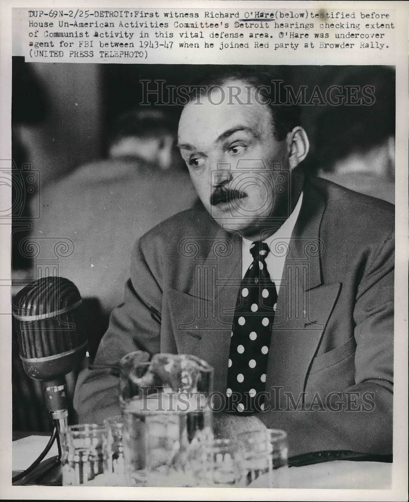 1952 Press Photo Richard Hare Testifies Before House Un American Activities - Historic Images