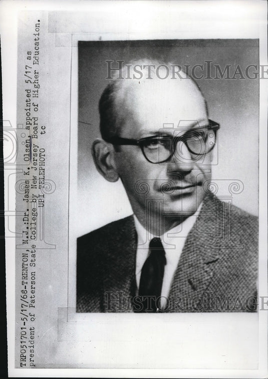 1968 James Olsen Appointed President of Paterson State College - Historic Images