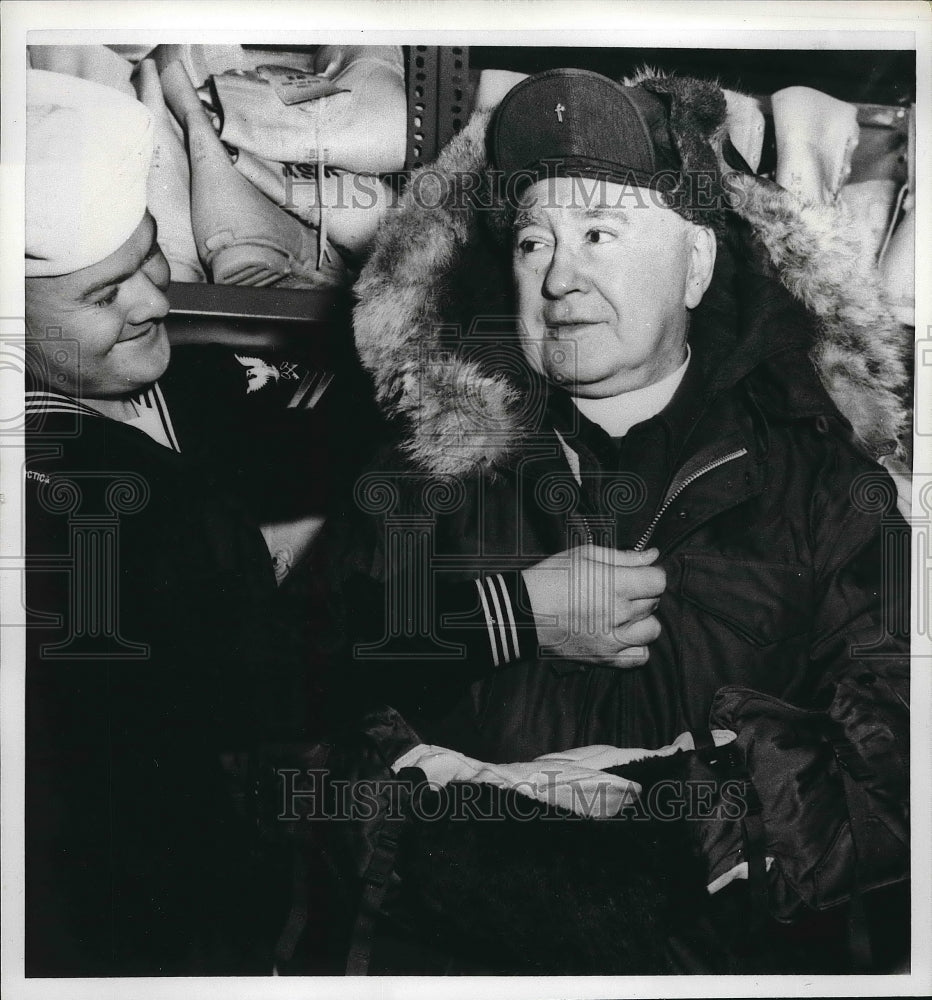 1967 Press Photo Francis Cardinal Spellman fitted with Antarctic Gear by US Navy - Historic Images