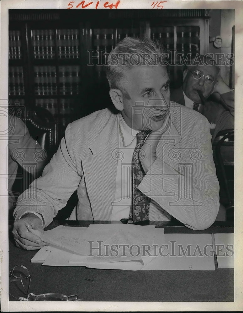 1951 Press Photo Sen.Paul N. Douglas from Illinois at Senate Judiciary Committee - Historic Images