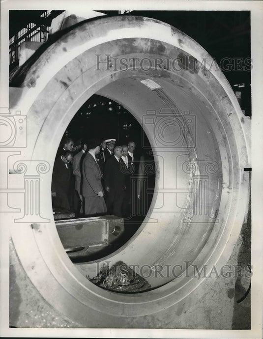 1958 Press Photo Demag Industrial Plant Turkish President Bayar Touring - Historic Images
