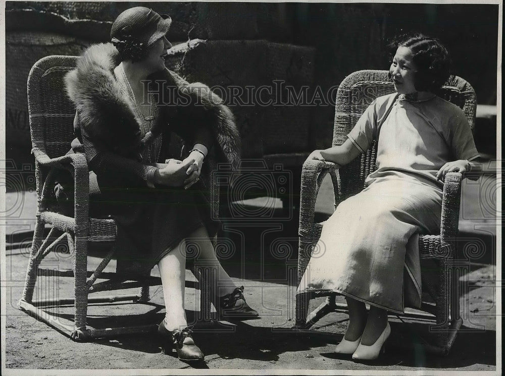 1932 Mrs Bessie Ochs &amp; Bessie Nye at Olympic village - Historic Images