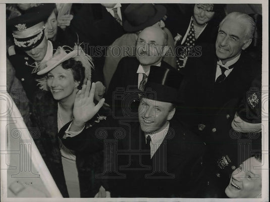 1939 Press Photo Crown Prince Olav & Princess Martha of Norway in NYC - Historic Images