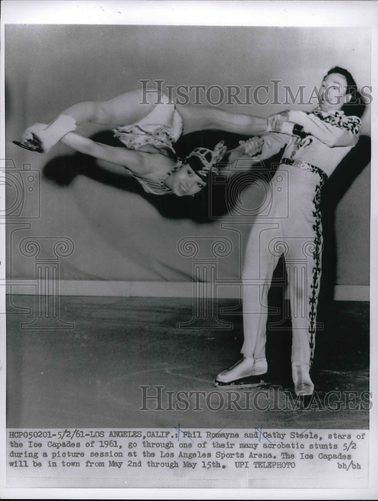 1961 Press Photo Phil Romayne &amp; Cathy Steele in Ice Capades of 1961 - Historic Images