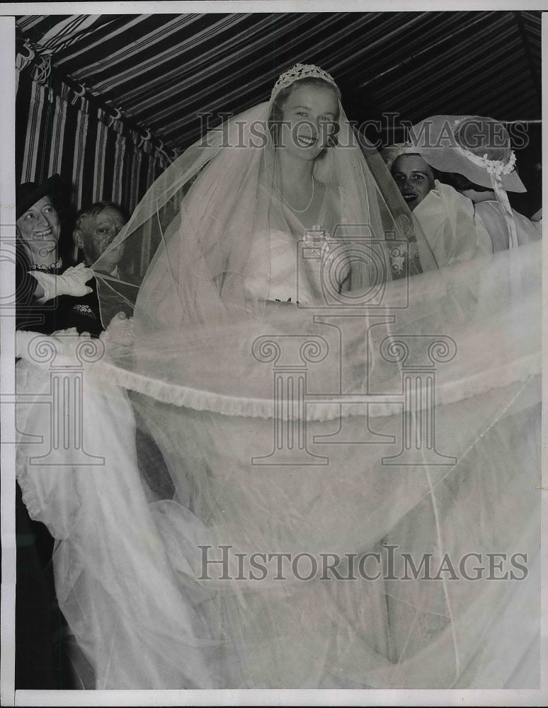 1937 Press Photo Ethel du Pont on her wedding day to FDR Jr., Greenville, DEL-Historic Images