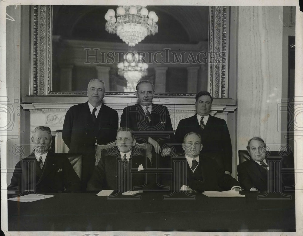 1931 Press Photo Patrick Hurley And Commission Convene On War Policies - Historic Images