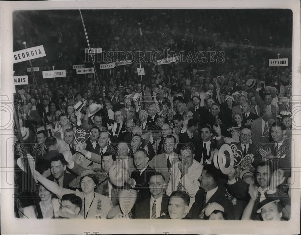 1940 Press PhotoDelegates raising roof Jim Farley William bankhead Democratic - Historic Images