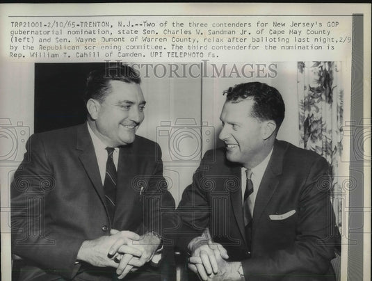 1965 Press Photo Senator Charles W. Sandman Jr. & Senator Wayne Dumont-Historic Images