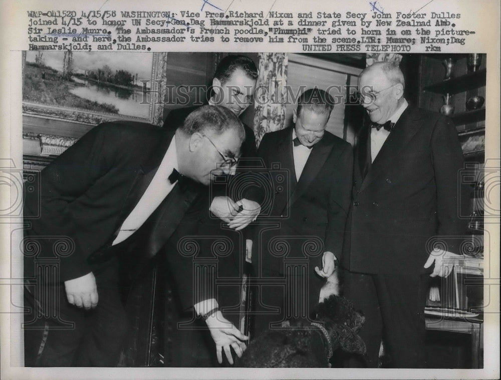 1958 Press Photo Vice President Richard Nixon &amp; State Secretary John Foster - Historic Images