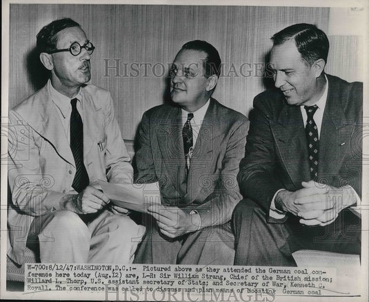 1947 Press Photo German Coal Conference Attendants William Strang Willard Thorp - Historic Images