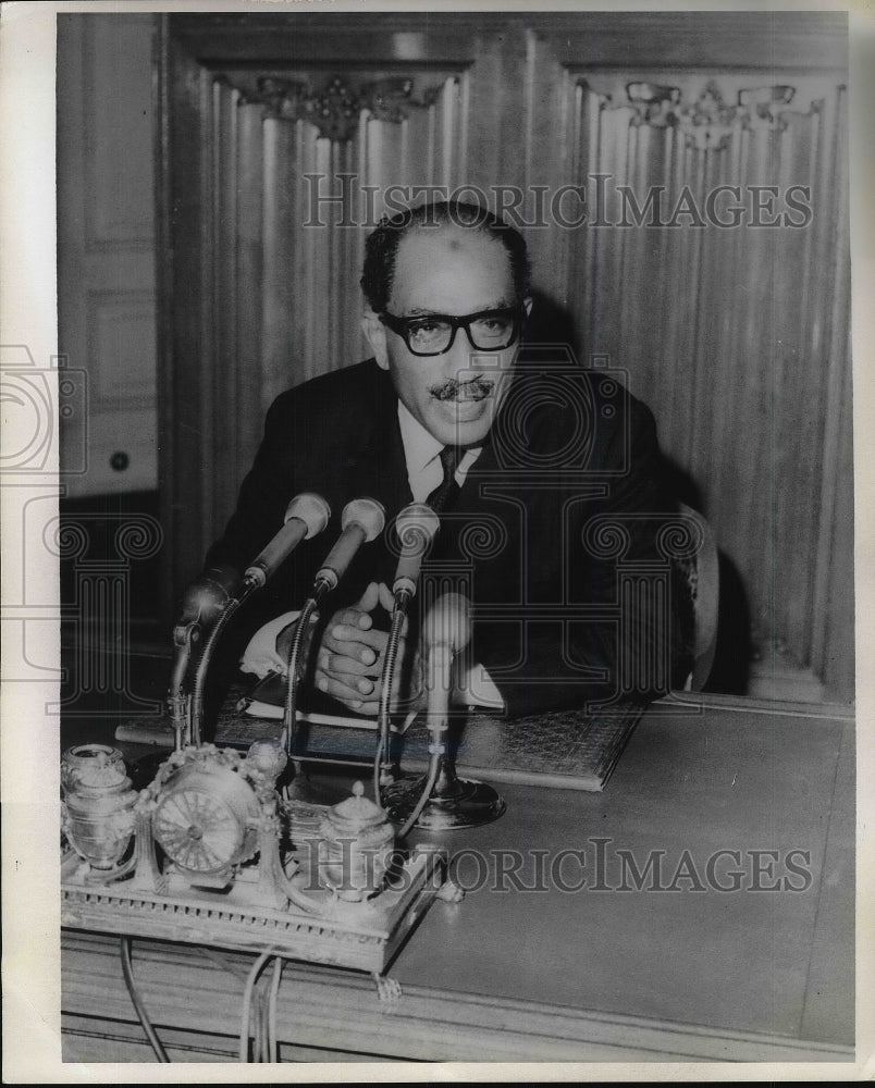 1971 Press Photo UAR President Anwar Sadat During Statement Addressing Nation - Historic Images