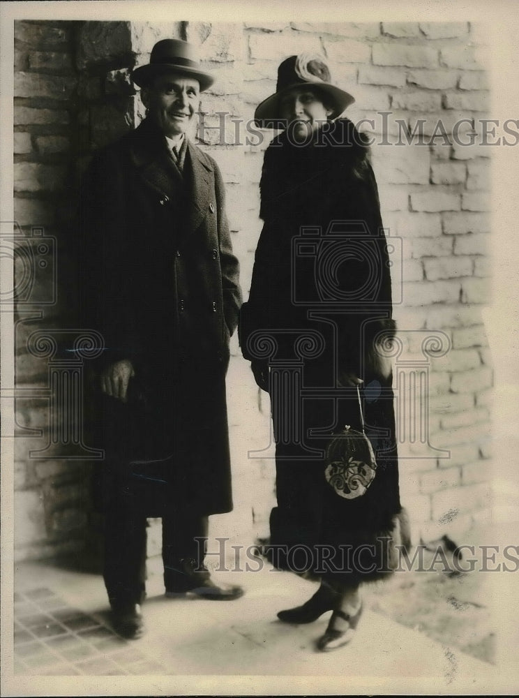 1925 Press Photo William M. Jardine, Kansa St Agri College pres. &amp; his wife - Historic Images