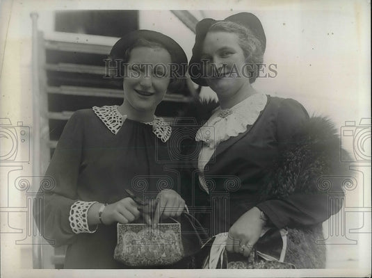 1935 Press Photo Madame Ida Nolles, daughter Stella, in New York - Historic Images