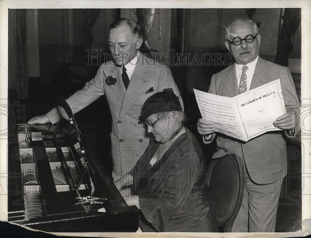 1934 Press Photo Rep. William Sirovich, Rep. Florence Kahn, Rep. Adolph Sabath-Historic Images