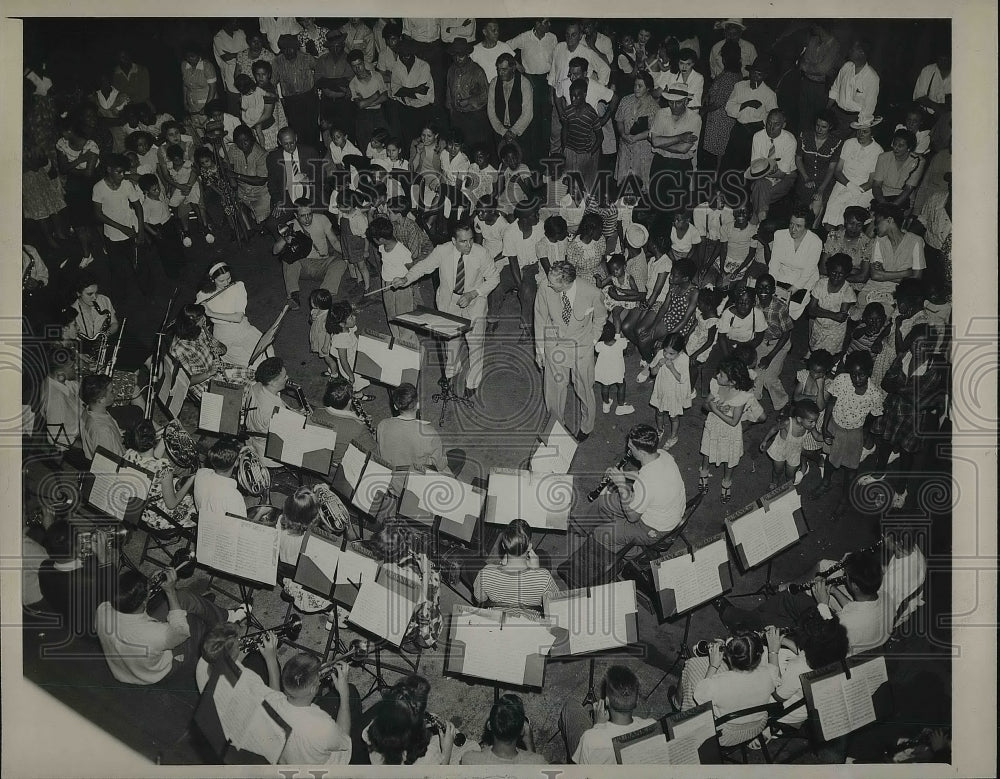 1945 Chicago Residents Attend Street Concerts Given By - Historic Images