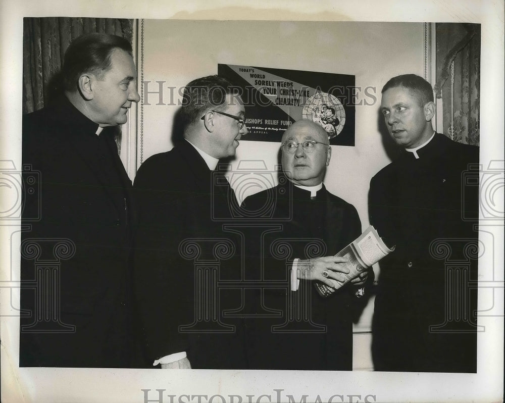 1958 Press Photo Cardinal Spellman and Rev. Lettau in NY for a Regional meeting - Historic Images