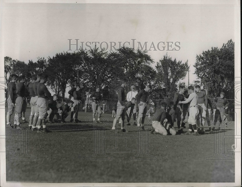 1932 Press Photo Dartmouth College football Indian's squad & coach J Cannell - Historic Images