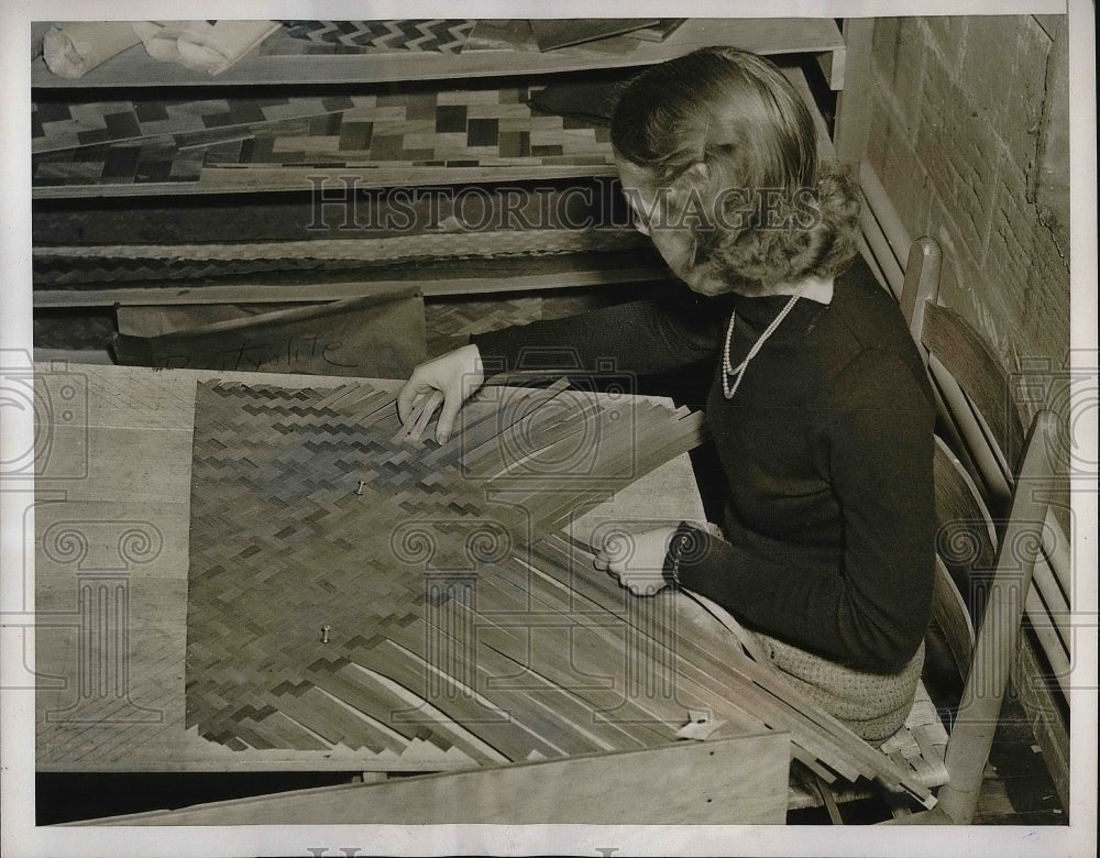 1939 Wooden Strips Woven into Panels - Historic Images
