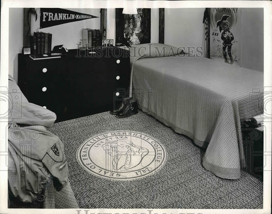 1962 Rugged Rug Low Cost for College Students Room - Historic Images