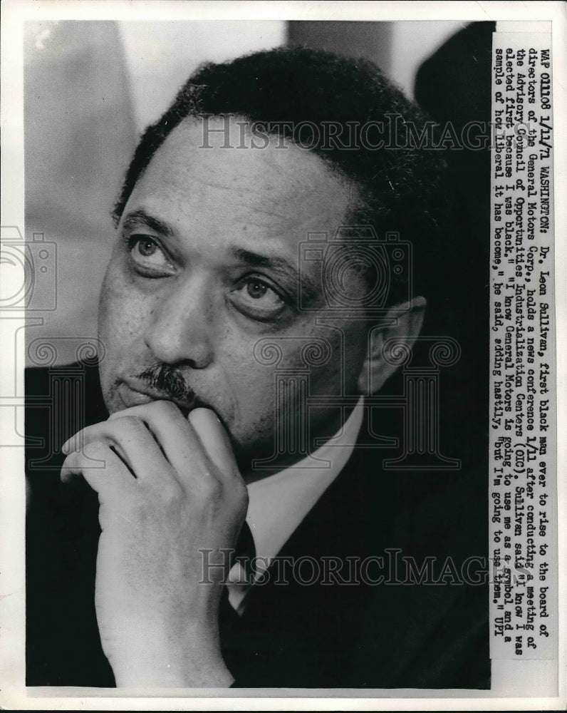 1971 Dr. Leon Sullivan, Board of Directors, General Motors - Historic Images