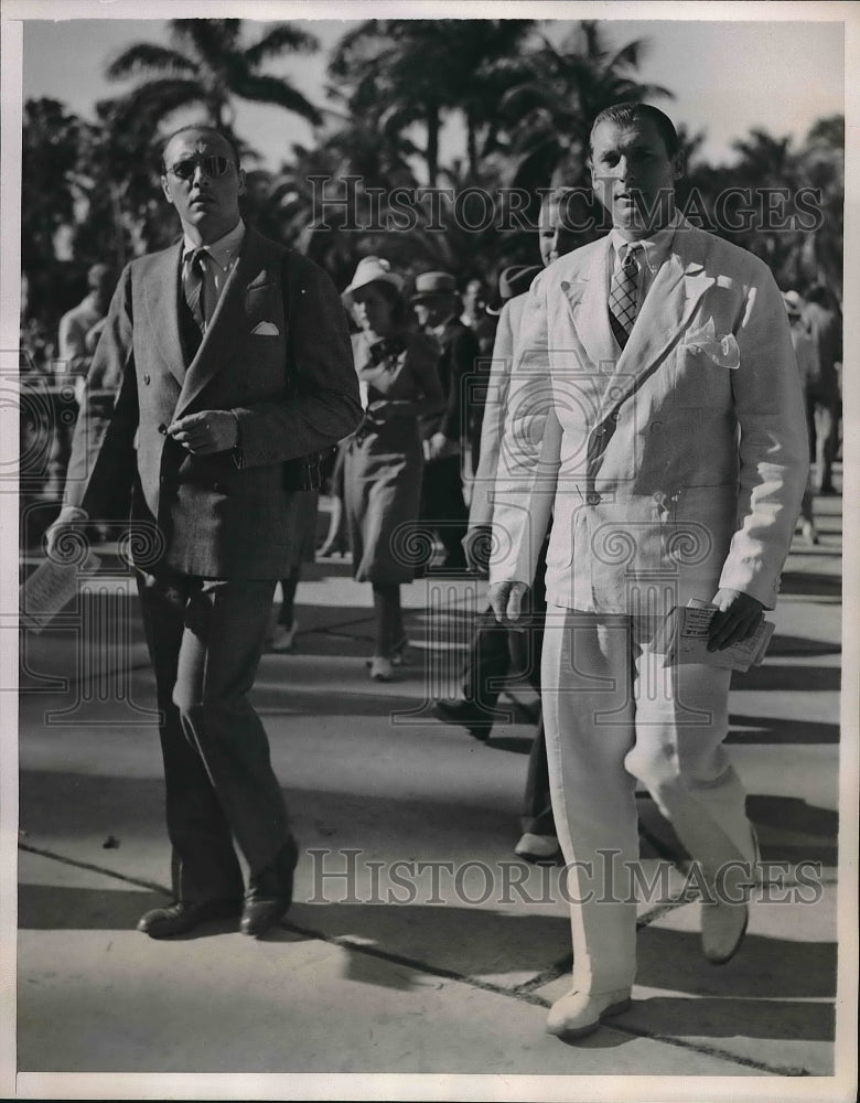 1939 Press Photo Arturo Ramos and Winston Guest, Polo Player in Hialeah Park. - Historic Images