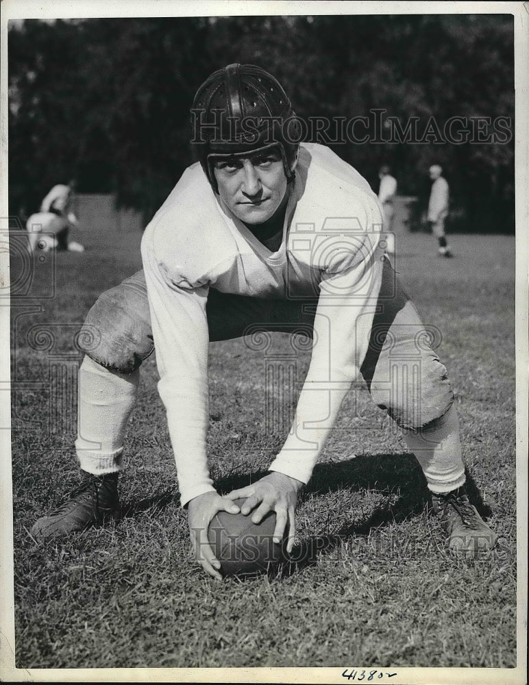 1937 Press Photo Joe Rinaldi Captain of Football Team - Historic Images