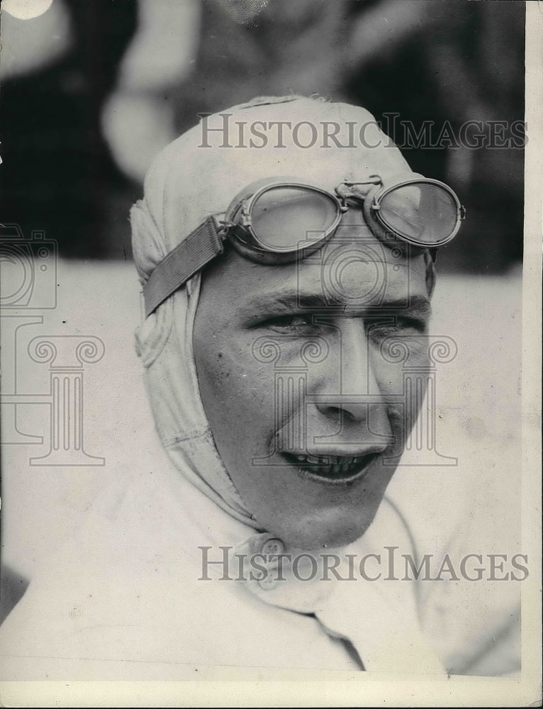 1929 Press Photo Jockey Sam B. Ross Wearing Head Gear - Historic Images