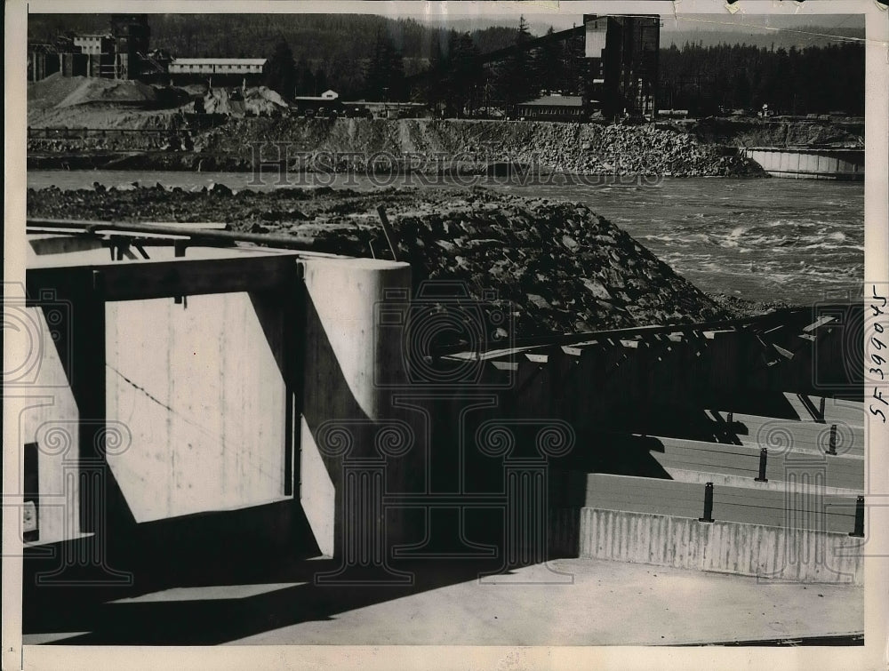 1937 Press Photo Fishways Constructed On Columbia River Near Bradford&#39;s Island - Historic Images