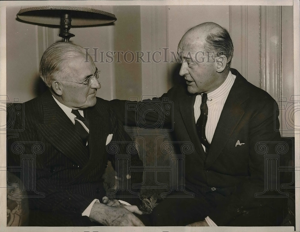 1940 Press Photo Publisher Frank Gannett, Congressman James W Wadsworth New York - Historic Images