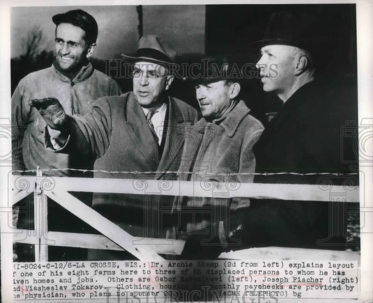 1949 Dr Archie Skemp, G. Marcaikovi, V. Tokarov, J. Fischer, Refugee - Historic Images