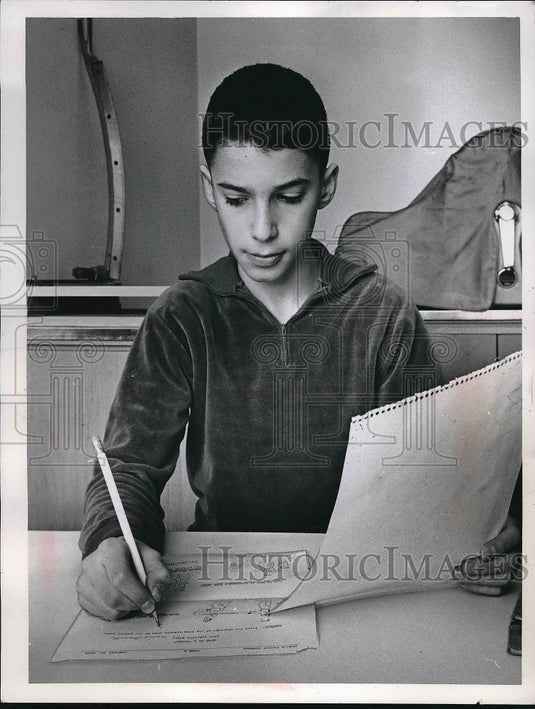 1966 Elliot Negrin, 6th grader at Mercer School - Historic Images