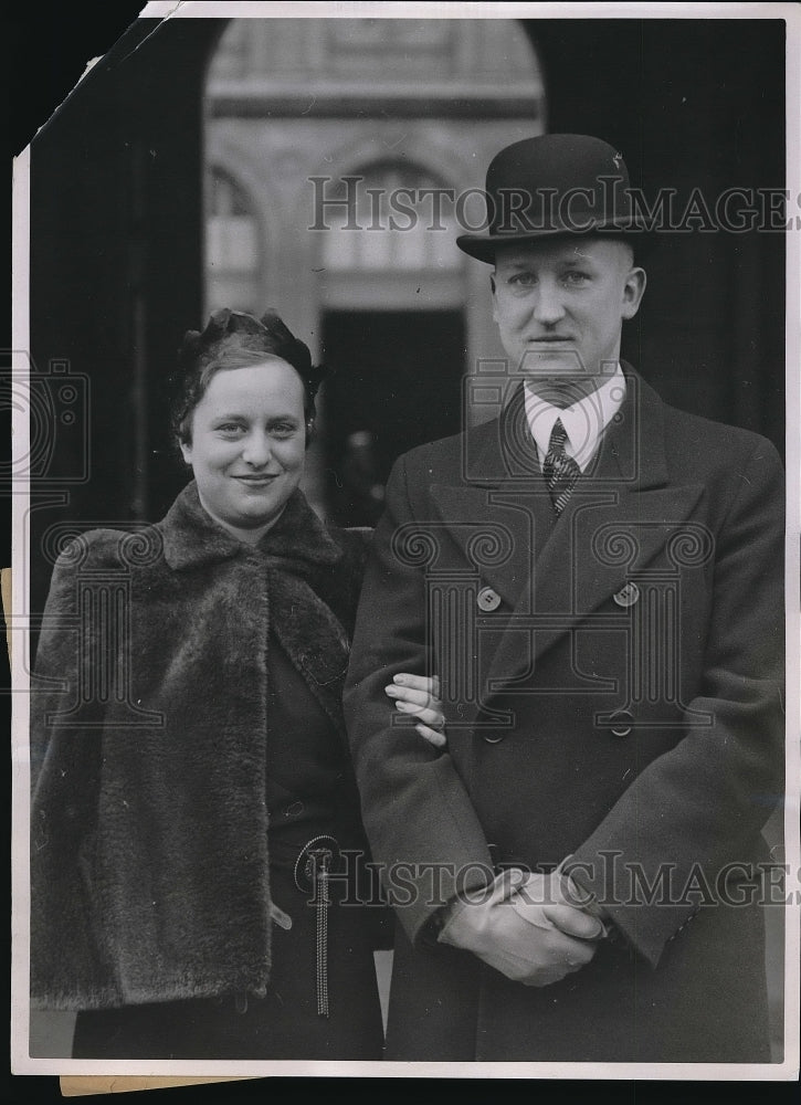 1936 Press Photo Mlle. Dorothy Francoise Ziegler Marries M. Henry Woltner - Historic Images