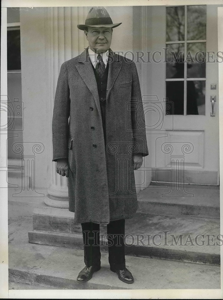 1935 Sen. Robert Bulkey of Ohio after visiting President Roosevelt - Historic Images