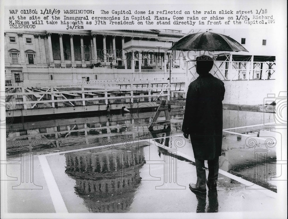 1969 Press Photo Site of Richard Nixon Inaugural Ceremonies in Capitol Plaza - Historic Images