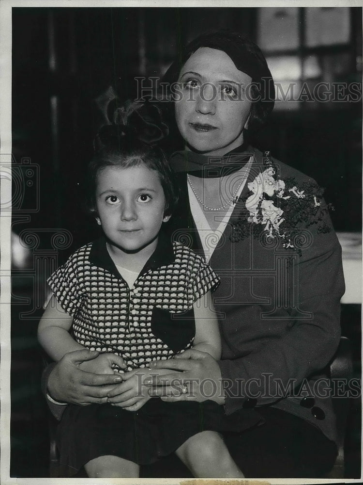 1932 Press Photo Mrs. J.L. Tejada S., Daughter Lucia Sorzano, Wife Bolivia VP - Historic Images