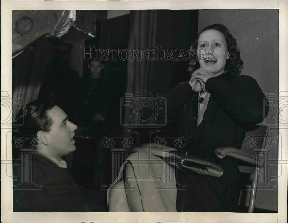 1939 Press Photo Elena Zareschi, Paul Tamburella Italian Government Movie School - Historic Images