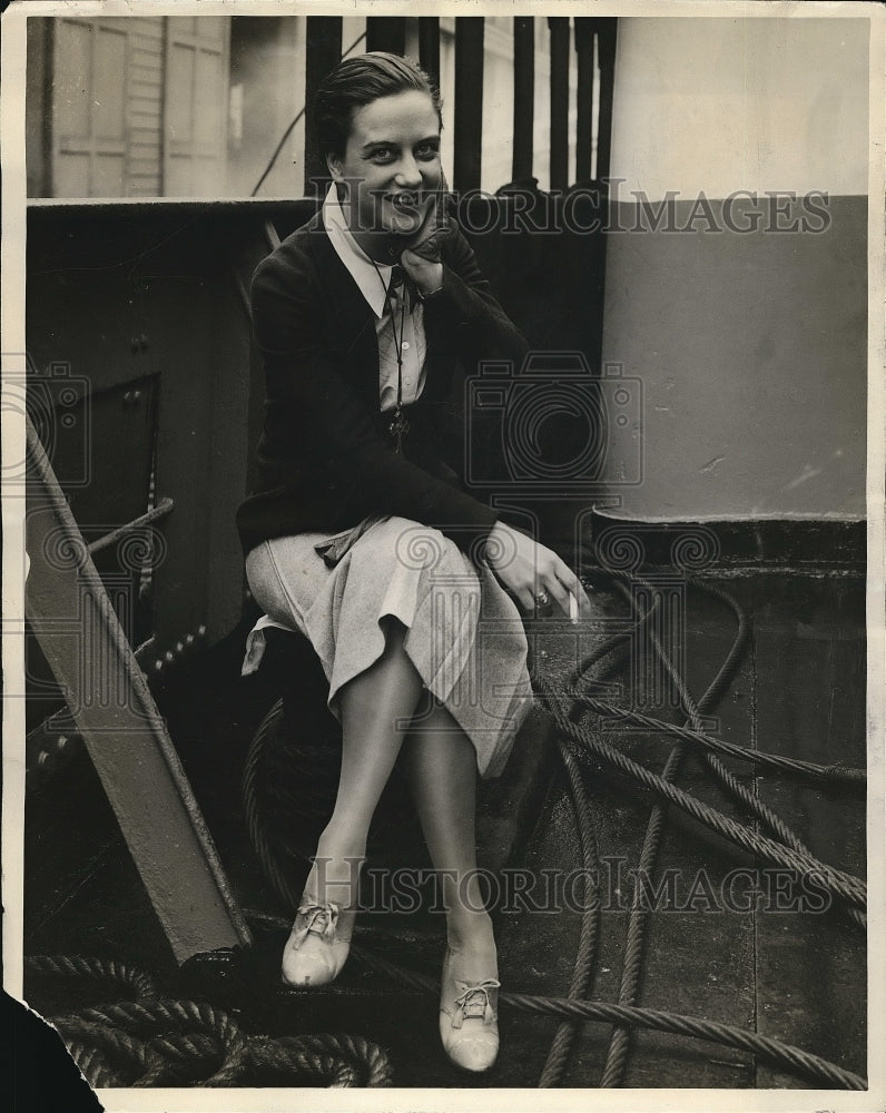 1932 Press Photo Sedalia Hoffman Arriving in San Francisco - Historic Images