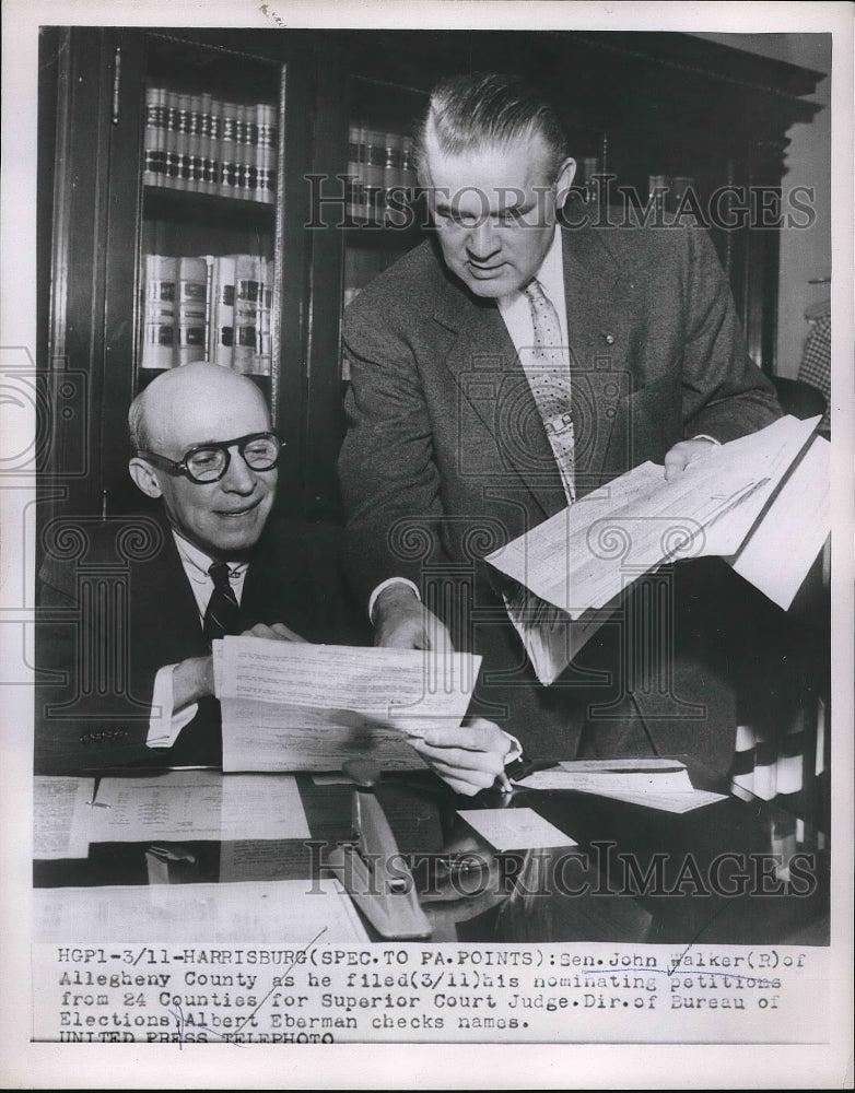 Sen. John Walker filed his nominating petitions from 24 Counties for - Historic Images