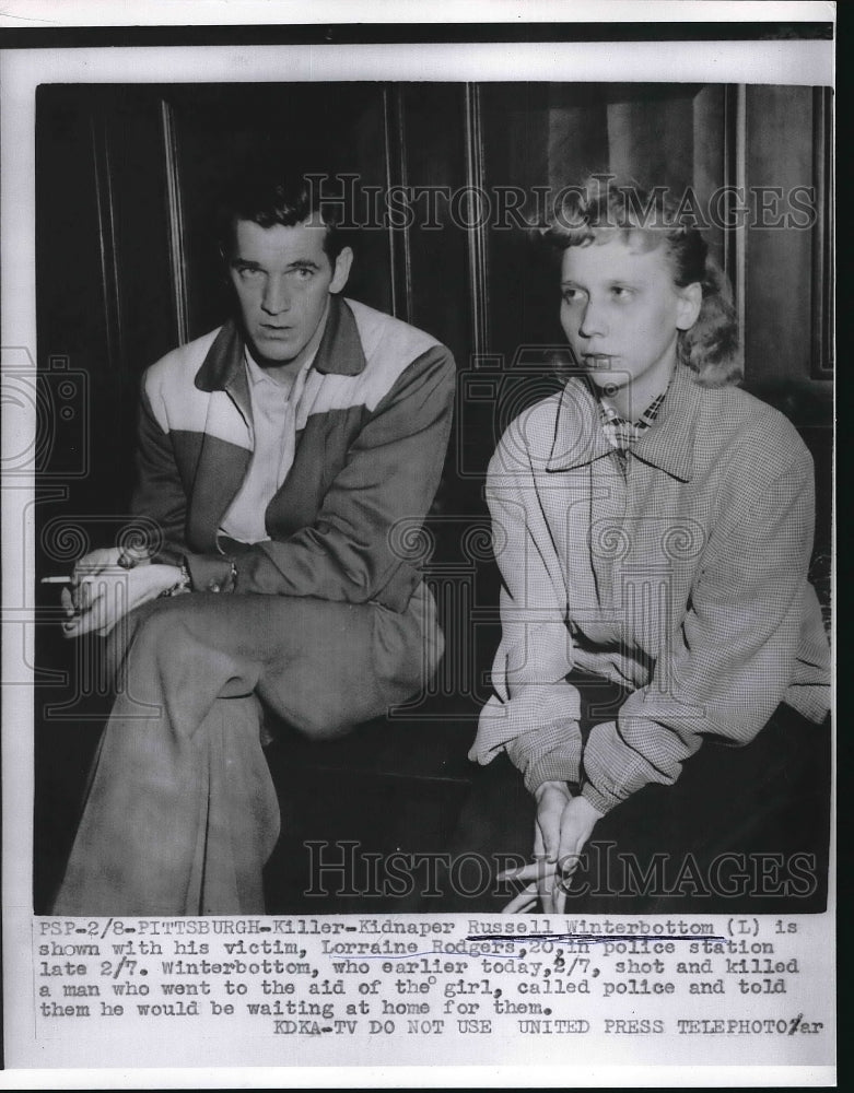 1956 Press Photo Kidnaper Russell Winterbottom with his victim Lorraine Rodgers - Historic Images