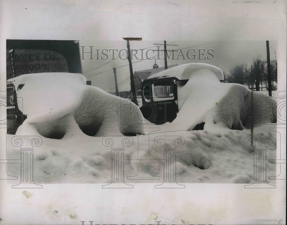 1936 Press Photo Cadillac Michigan Snow Covered Weather - Historic Images