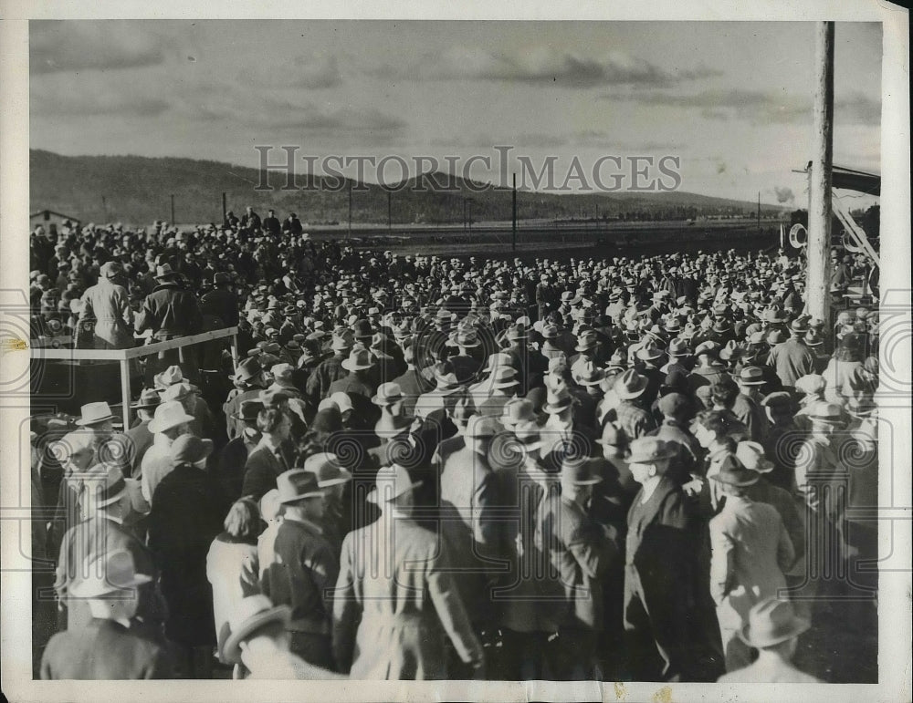 1931 Crowd to Witness Giving of Golden Spike-Historic Images